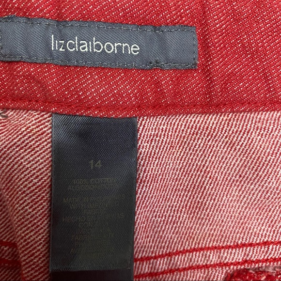 NWT Liz Claiborne Red Capri Cotton Jeans Women’s Size 14 - Picture 9 of 14